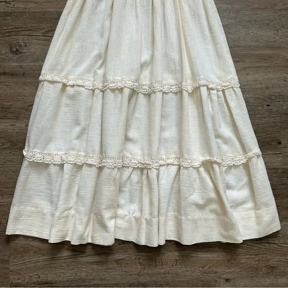 VINTAGE 70s Bohemian Campesina Mexican Wedding Peasant Dress - Picture 6 of 15